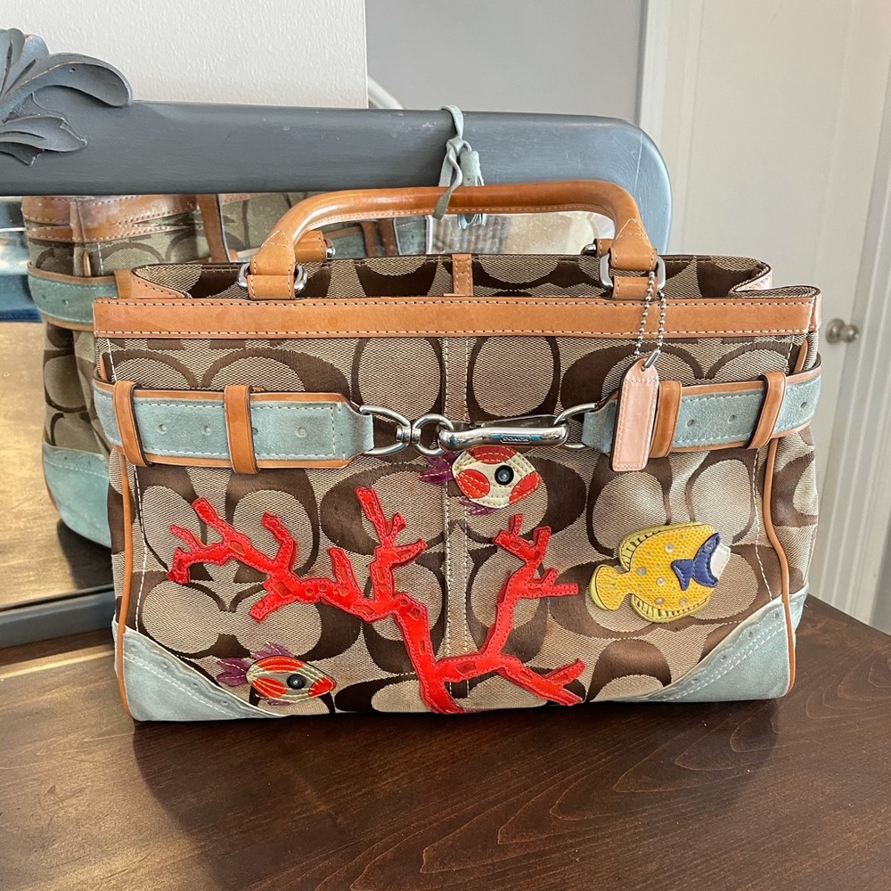 Coach Fish Coral Appliqué Bag